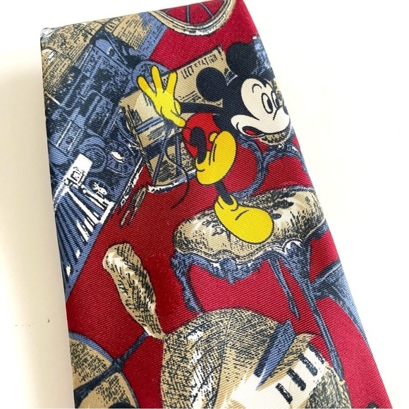 Vintage Disney Mickey Unlimited Men's Neck Tie Made In Italy Mickey Mouse - Picture 6 of 11